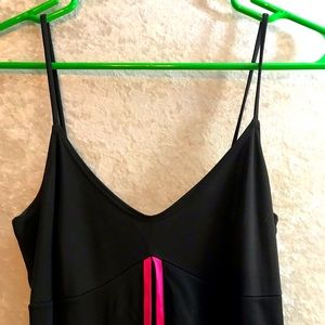 Long black dress with pink line